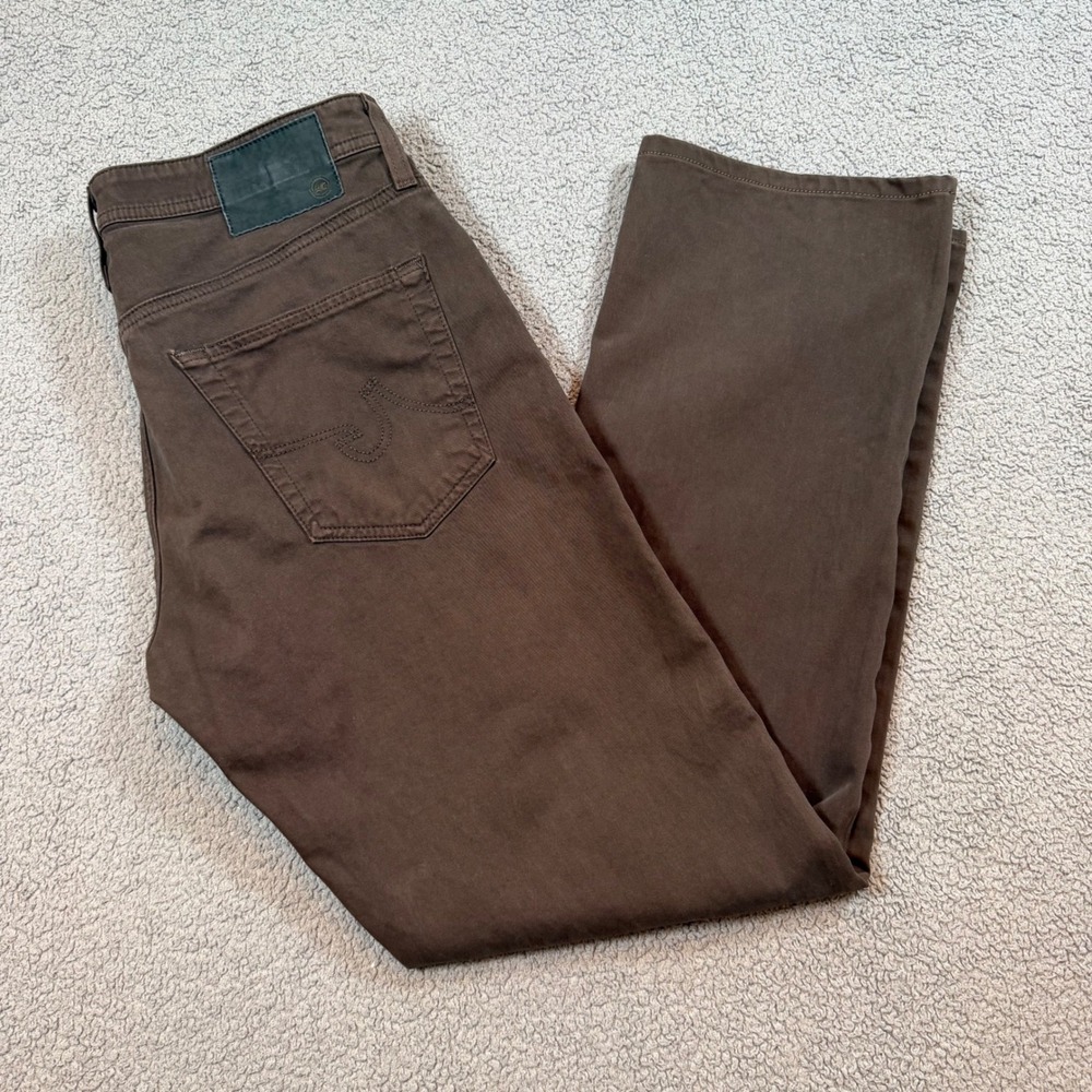 AG Adriano Goldschmied The Protege Straight Leg Brown Pants 32x30 (Tag 31x34)